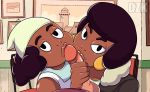  dark_skin double_fellatio fellatio interracial jenny_pizza kiki_pizza oral penis pov pov_eye_contact sisters steven_quartz_universe steven_universe sucking_penis twins 