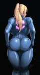 1girl ass ass_focus ass_grab blonde_hair devil_hs metroid nintendo samus_aran skin_tight