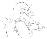 ass ass_grab cheerleader_outfit gravity_falls looking_at_viewer looking_back monochrome pacifica_northwest pantyshot