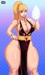  5tarex big_breasts blonde_hair blue_eyes breasts chubby cosplay curvy kolin muscular_female muscular_thighs no_bra no_panties smile street_fighter thick_thighs voluptuous wide_hips 