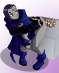 1girl big_ass dc dc_comics raven_(dc) ravenravenraven showing showing_ass teen_titans