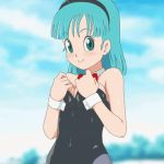 1:1_aspect_ratio 1girl 2d 2d_animation animal_ears animated areola black_leotard blue_eyes blue_hair blush bouncing_breasts bow bowtie breasts bulma_brief bunny_ears bunnysuit detached_collar dragon_ball fake_animal_ears female_focus flashing gif goldmondsel happy leotard leotard_pull looking_at_viewer low_resolution medium_breasts nipple_tweak nipples no_bra open_mouth outside pantyhose poking short_hair smile thighband_pantyhose wrist_cuffs