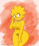 1girl big_ass big_breasts edit large_areolae large_ass lisa_simpson lisalover nervous sweatdrop the_simpsons