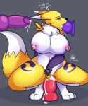  1girl 1girl anthro big_breasts breasts cum cum_inside digimon digimon_(species) dildo fellatio furry group group_sex masturbation nic-m-lyc nipples nude oral renamon sex sex_toy 