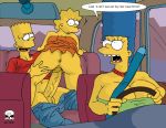 angry anus ass bart_simpson breasts car cleavage incest lisa_simpson marge_simpson pants_down pearls penis pussy testicles the_fear the_simpsons yellow_skin