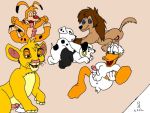  101_dalmatians bonkers crossover disney donald_duck oliver_and_company rita rita_(oliver_and_company) rolly simba the_lion_king two-tone twotone 