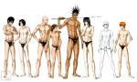 asano_keigo ayasegawa_yumichika bleach byakuya_kuchiki hisagi_shuuhei hollow_ichigo ikakku_madarame keigo_asano kenpachi kenpachi_zaraki kuchiki_byakuya kurosaki_ichigo lineup madarame_ikkaku male male_only pale pale_skin poke poking shuhei_hisagi undressing yanagoya yumichika_ayasegawa zaraki_kenpachi