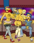  high_heels lisa_simpson marge_simpson milhouse_van_houten money stockings strip_club stripper strippers the_fear the_simpsons thigh_highs yellow_skin 