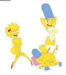 bart_simpson fluffy_(artist) lisa_simpson marge_simpson the_simpsons white_background yellow_skin