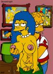 animated bart_simpson gif incest marge_simpson mother's_duty mother_and_son nev_(artist) the_simpsons thigh_sex yellow_skin