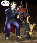  barbara_gordon batgirl batman_(series) bondage dc dc_comics heath_ledger rafcut rope suspension the_dark_knight the_joker why_so_serious 