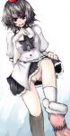  aya_shameimaru censored cum_on_foot footjob maid_uniform no_panties puffy_pussy socks touhou 