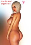 1girl 3d areolae ass blue_eyes brown_skin butt dc dc_comics english_text erect_nipple eye_contact eyebrows eyelashes eyeliner eyes eyeshadow female female_human female_only games hand_on_shoulder heart human human_only injustice_2 legs lips lipstick looking_at_viewer looking_over_shoulder medium_breasts naked nude nude_female open_mouth posing power_girl red_lipstick red_nipple render short_hair sideboob silver_hair simple_background solo solo_female tan tanned tanned_skin teasing video_games white_hair xnalara xps