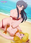 2_girls 2girls aino_minako beach bikini bishoujo_senshi_sailor_moon black_hair blonde blonde_hair breasts brunette female female/female female_only hair_bow hairless_pussy hino_rei long_black_hair long_blonde_hair long_hair minako_aino mostly_nude orange_bikini outdoor outside pussy pussy_juice red_bikini rei_hino sailor_mars sailor_moon sailor_venus sailormoonpixxx tribadism vaginal_juices yuri