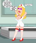 american_dad big_ass big_breasts blonde_hair cosplay dripping erect_nipples francine_smith gp375 high_heels looking_at_viewer nipple_bulge nipples nurse peeking pinup pov rompguy rompguy♥ rompguylove small_waist voluptuous