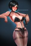 ada_wong badcompzero big_breasts bra breasts gun looking_at_viewer resident_evil resident_evil_2 stockings