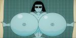 artist_request bathroom big_breasts emily_the_dullahan huge_breasts hyper_breasts jiggling_breasts original original_character sexy sexy_breasts smile wet