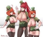  1girl 3_girls absurd_res aestheticc-meme big_breasts breasts female_only four-leaf_clover high_res looking_at_viewer nora_valkyrie penny_polendina pussy pyrrha_nikos rwby shamrock st._patrick&#039;s_day stockings 