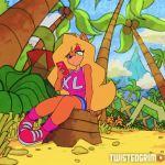 big_breasts blonde_hair bouncing_breasts cellphone crash_bandicoot crash_bandicoot_(series) flashing funny furry green_eyes humor nipples ripped_clothes sexy_breasts shoes short_shorts tagme tawna_bandicoot topless twistedgrim video video_with_sound webm