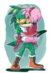 1girl amy_rose anthro ass boots clothing dress feathers footwear fur furry gloves headgear jet_the_hawk male male/female penetration rexin sega sonic_riders vaginal vaginal_penetration