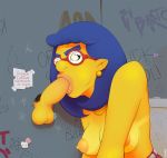 breasts erect_nipples erect_penis fellatio glasses glory_hole luann_van_houten oral the_simpsons