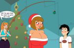 big_breasts blush christmas christmas_tree danny_fenton danny_phantom fishing_rod foxtide888 funny holidays holly_(plant) implied_incest jasmine_fenton madeline_fenton mature_female mature_woman milf mistletoe santa_costume santa_hat sister surprised wide_eyed wide_eyes wide_hips