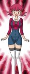  akane_(pokemon) alluring clothed hot kageta long_socks overalls pokemon pokemon_hgss shirt whitney 