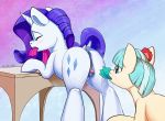  2_girls 2girls anus ass caboni32 coco_pommel earth_pony female_unicorn friendship_is_magic horn my_little_pony nude pony pussy rarity rarity_(mlp) tail unicorn 