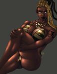 alluring athletic_female big_breasts bikini blindanubis ebony female_abs fit_female master_raven namco tekken tekken_7 toned_female voluptuous