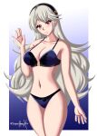 1girl alluring bra breasts cleavage corrin_(fire_emblem) corrin_(fire_emblem)_(female) female_only fire_emblem fire_emblem_fates medium_breasts nintendo panties pin_up red_eyes sonicheroxd underwear