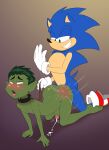 ahegao all_fours ass ass_slap beast_boy blush bubble_butt collar crossover cum dat_ass dc_comics dcau doggy_position ejaculation grin jerseydevil nude red_ass round_ass sonic sonic_the_hedgehog teen_titans yaoi