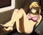  1girl alluring barefoot big_breasts bottomless bra gundam gundam_tekketsu_no_orphans hot kacique lafter_frankland legs naked_from_the_waist_down sexy 