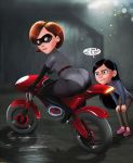 2_girls belt big_ass domino_mask elastigirl elbow_gloves helen_parr huge_ass leotard milf mother_&_daughter motorcycle pantyhose shadman text the_incredibles thigh_boots tights violet_parr