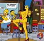 breasts homer_simpson marge_simpson moe_szyslak nude pole_dancing the_simpsons