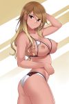 1girl 1girl 1girl aslind_samure ass big_breasts black_eyes blonde bra breastless_clothing breasts brown_hair cleavage cupless_bra dark_skin gradient gradient_background gradient_hair gyaru high_resolution idolmaster izumi_mei long_hair looking_at_viewer multicolored_hair nipples panties patreon_logo patreon_username smile the_idolm@ster:_shiny_colors two-tone_background underwear very_high_resolution white_background yellow_background