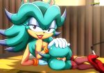  adventures_of_sonic_the_hedgehog anus aqua_fur archie_comics bbmbbf breezie_the_hedgehog furry hand_on_ass high_heels lipstick mobius_unleashed nipple palcomix pink_eyes pussy sega sideboob sonic_(series) sonic_the_hedgehog_(series) stockings two_tone_hair wet white_gloves 