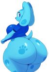  1girl 2019 absurd_res anthro anthrofied ass belly big_ass big_breasts blue&#039;s_clues blue_(blue&#039;s_clues) blue_eyes blue_fur blue_nose bottomless breasts canid canine canis clothed clothing digital_media_(artwork) domestic_dog fur high_res huge_ass huge_breasts huge_hips looking_back mammal naughty_face nick_jr. nickelodeon rear_view seductive seductive_smile shirt side_belly simple_background slightly_chubby smile sssonic2 t-shirt thick_thighs topwear voluptuous white_background wide_hips 