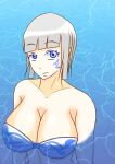  1girl alluring bikini blue_eyes mashin_sentai_kiramager mokuro_(artist) pool silver_hair super_sentai swimming_pool wet yodonna 