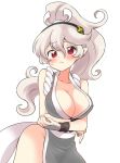  1girl 1girl alternate_hairstyle arms_under_breasts bare_shoulders big_breasts blush breasts can&#039;t_be_this_cute cleavage corrin_(fire_emblem) corrin_(fire_emblem)_(female) cosplay eromame fatal_fury fire_emblem fire_emblem_fates hair_between_eyes hair_ornament hairband japanese_clothes long_hair looking_at_viewer nintendo no_bra no_panties pelvic_curtain pointy_ears ponytail red_eyes revealing_clothes sash shiranui_mai shiranui_mai_(cosplay) silver_hair standing super_smash_bros. the_king_of_fighters white_background 