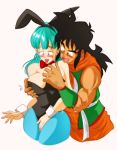 ahegao blush breast_grab bulma_brief bulma_briefs bunny_bulma bunny_ears bunnysuit dragon_ball grabbing_from_behind grope groping huge_breasts male/female nala1588 nipple_tweak wide_hips yamcha