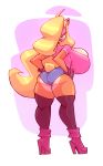 big_ass bigdad blonde_hair bushy_tail crash_bandicoot_(series) hair_over_one_eye high_heels huge_breasts looking_back short_shorts stockings tawna_bandicoot thick_thighs