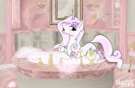  1girl bath bathroom blush cutie_mark dildo eyeshadow female female_only female_unicorn fleur_de_lis fleur_de_lis_(mlp) friendship_is_magic horn horsecock_dildo indoors looking_at_viewer my_little_pony nude pony solo standing tail unicorn 