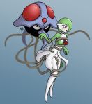 blush female female_pokemon gardevoir hair_over_one_eye interspecies open_mouth pokemon pussy sex tentacle_sex tentacles tentacruel vaginal vaginal_penetration vaginal_sex