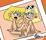 ahegao breasts foot_fetish gif leni_loud licking lori_loud nymous orgasm pussy the_loud_house yuri