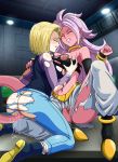 android_18 android_21 anime big_breasts breasts damaged_clothes dragon_ball dragon_ball_fighterz dragon_ball_super dragon_ball_z majin_android_21 nipples ripped_clothes sano-br torn_clothes vaginal_penetration yuri