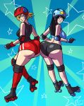  annette ass_to_ass axel-rosered big_ass black_hair blonde_hair blue_background deviantart roller_skates shannon 