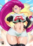 1girl bayeuxman big_breasts breasts female_only high_res high_resolution humans_of_pokemon jessie_(pokemon) long_hair mature mature_female musashi_(pokemon) nintendo patreon patreon_paid patreon_reward pokemon pokemon_(anime) red_hair solo_female solo_focus team_rocket