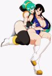 2_girls bedroom_eyes black_hair bulma bulma_brief chichi closed_eyes dragon_ball dragon_ball_z earrings female_only gigantic_ass gigantic_breasts green_eyes green_hair horny horny_women hourglass_figure long_hair milf nala1588 naughty_face sexy sexy_ass sexy_body sexy_breasts take_your_pick tongue_out you_gonna_get_raped yuri