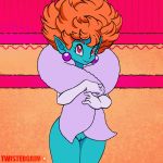  1girl anime breasts_outside dragon_ball dragon_ball_z female_only gif princess_snake twistedgrim 