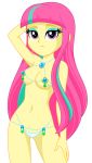 1girl almost_nude breasts equestria_girls female female_only freckles friendship_is_magic long_hair looking_at_viewer mostly_nude my_little_pony panties solo sour_sweet standing white_background